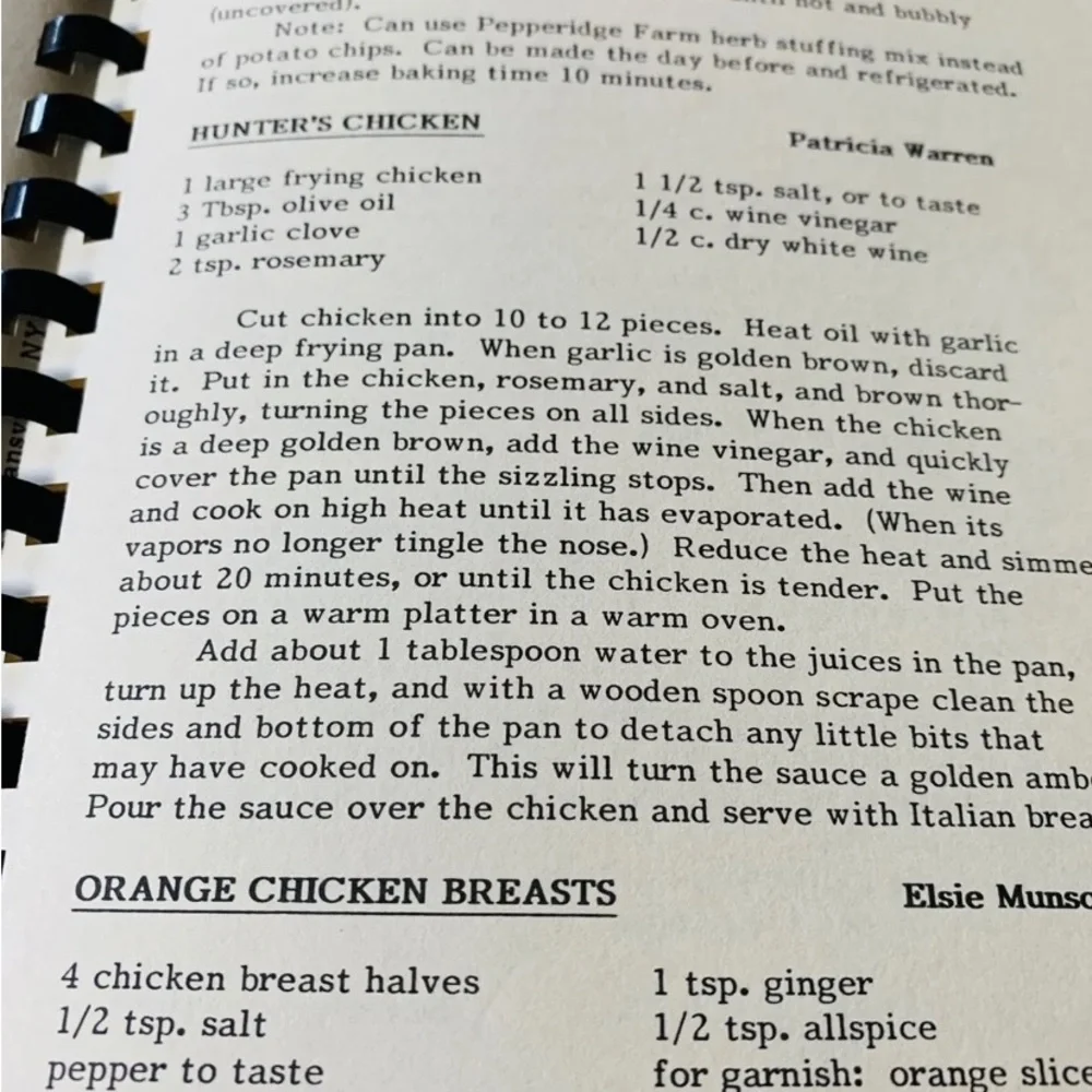 Vtg Cookbook Nicholas H. Noyes Memorial Hospital Auxiliary Spiral Bound 1988